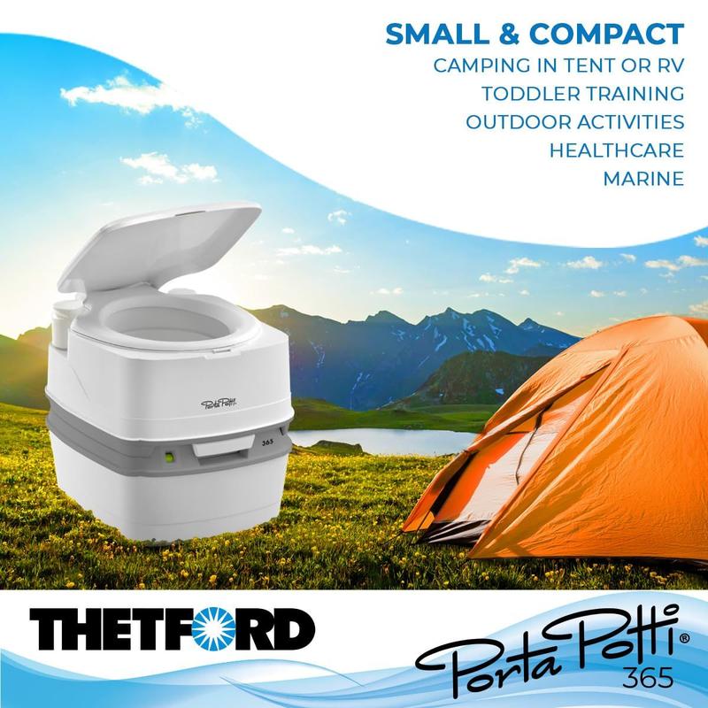 Banheiro portátil Thetford Porta Potti 365 para RV, Marinha